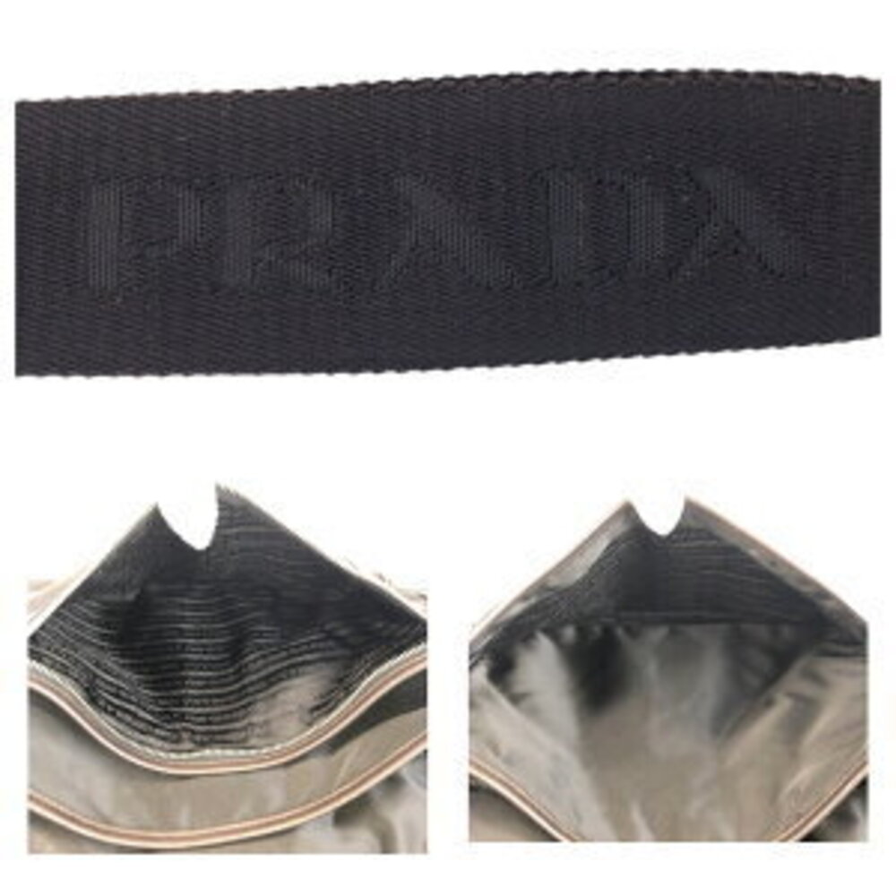 Prada logo messenger shoulder bag Tessuto triangular nylon black plate - Picture 10 of 10